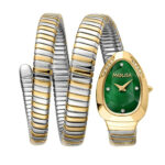 Luxury & Elegant: MEDUSA Serpentis Collection | Two-Tone Emerald Green Snake Wrap Watch